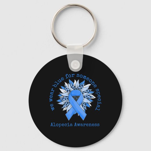 Porte-clés Wear Blue Alopecia Awareness Sunflower Leopard (Recto)