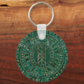 Porte-clés Web de Wyrd - Malachite, cuir et or (Recto)