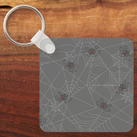 Porte-clés Web et citrouilles d'araignées d'Halloween (Recto)