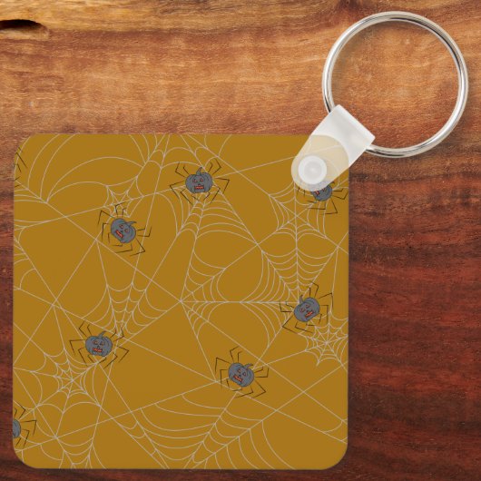 Porte-clés Web et citrouilles d'araignées d'Halloween (Verso)