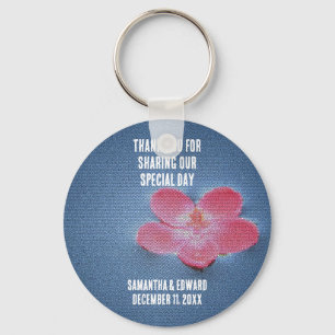 Porte-clés Wedding Guest Thank You Pink Flower Keepsake