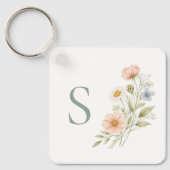 Porte-clés Wedding Party Wildflower Gift Monogram  (Recto)