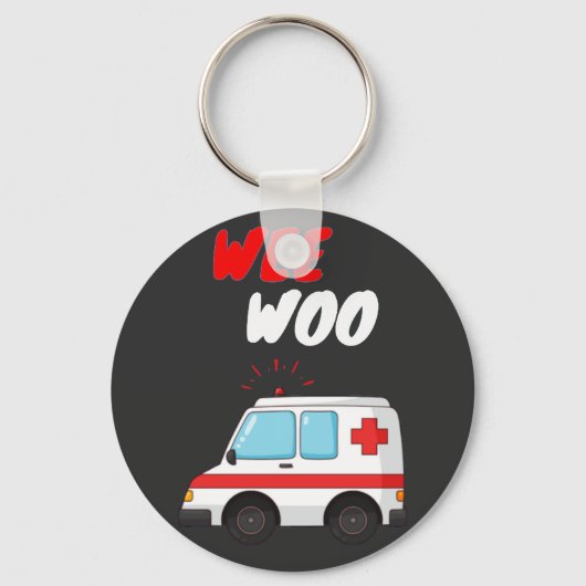 Porte-clés Wee Woo Ambulance AMR. Funny EMS EMT Parfait cadea (Recto)