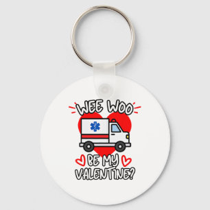 Porte-clés Wee Woo Be My Valentine Emt Paramedic Ems Ambulanc