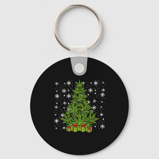 Porte-clés Weed Christmas Tree Funny Xmas T Men Women (Recto)