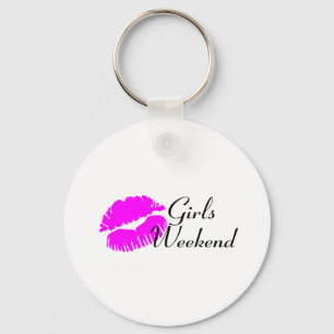Porte-clés Week-end de filles (lèvres roses)