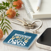 Porte-clés Week-ends Café et Chiens (Devant Droit)