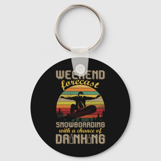 Porte-clés Weekend Prévision Snowboard Avec Une Chance Dri (Recto)