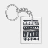 Porte-clés Weft I | Aquarelle noire moderne (Devant gauche)