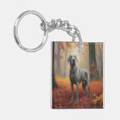 Porte-clés Weimaraner en automne Leaves automne Inspire (Devant gauche)