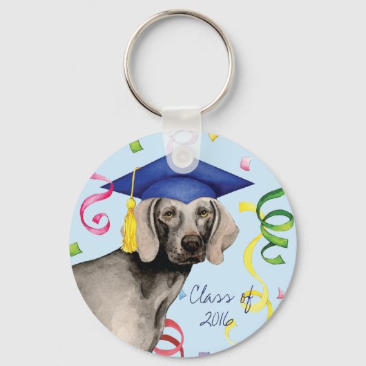 Porte-clés Weimaraner Graduate (Recto)