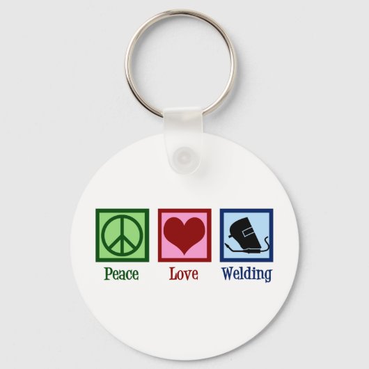 Porte-clés Welder Company Peace Love Welding Business (Recto)