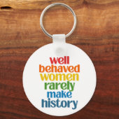 Porte-clés Well Behaved Women Rarely Make History (Verso)