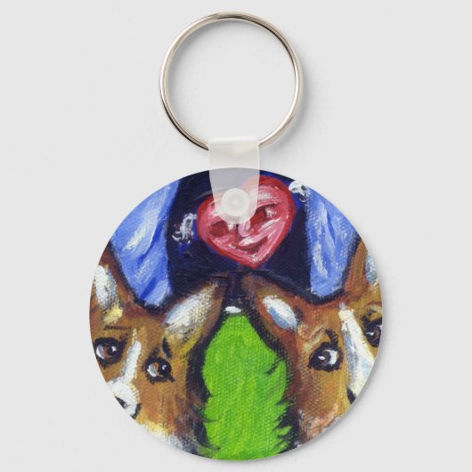Porte-clés Welsh Corgi amour (Recto)