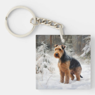 Porte-clés Welsh Terrier Qu'il neige Noël
