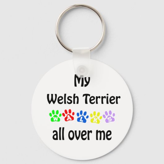 Porte-clés Welsh Terrier Walks Design (Recto)