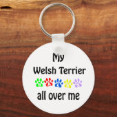 Porte-clés Welsh Terrier Walks Design (Recto)