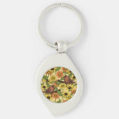 Porte-clés Wens et fleurs sur jaune pâle (Devant)