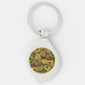 Porte-clés Wens et fleurs sur vert (Devant)