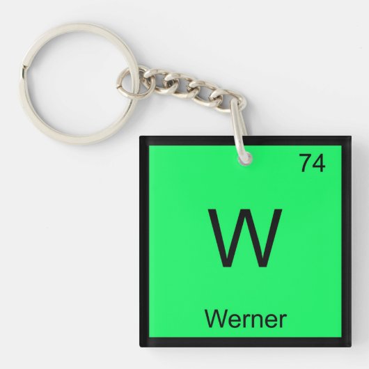Porte-clés Werner Nom Chimie Élément Tableau Périodique (Devant)