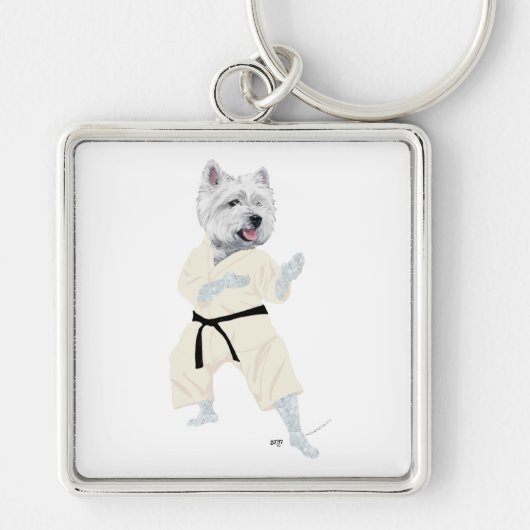 Porte-clés West Highland Terrier KARATE ! (Devant)