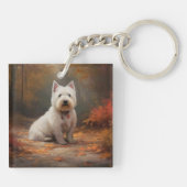 Porte-clés West Highland White Terrier à l'automne Leaves aut (Dos)