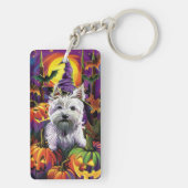 Porte-clés West Highland White Terrier Chien Halloween sorciè (Dos)