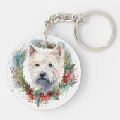 Porte-clés West Highland White Terrier Wire de Noël (Dos)