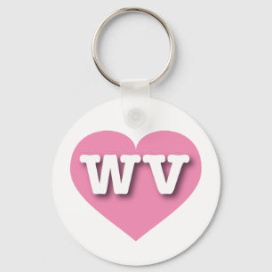 Porte-clés West Virginia Coeur rose - J'aime WV