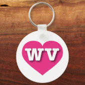 Porte-clés West Virginia Hot Rose Heart - Big Love (Recto)
