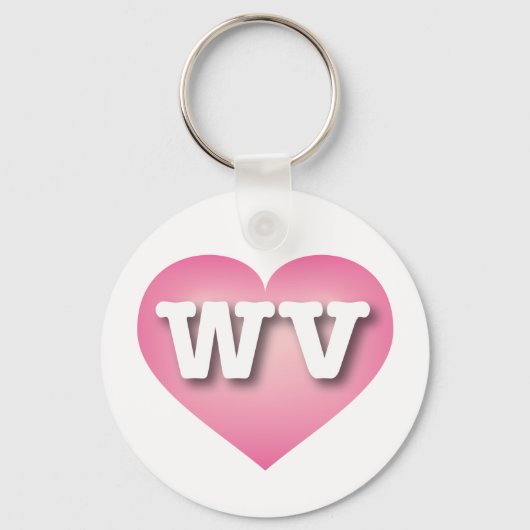 Porte-clés West Virginia Pink Fade Heart - J'aime WV (Recto)