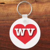 Porte-clés West Virginia Red Heart - J'aime WV (Recto)