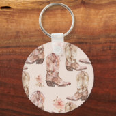 Porte-clés Western Cowgirl Pink Casquettes Brown (Verso)