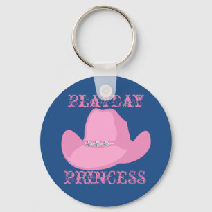 Porte-clés Western Cowgirl Playday Princess Casquette rose