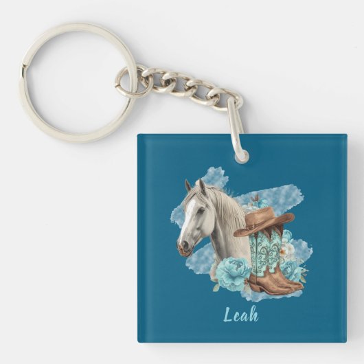 Porte-clés Western Horse Floral Keychain (Devant)