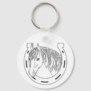 Porte-clés Western Horseshoe Equestrian Gift Cute Horse