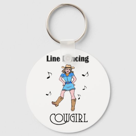 Porte-clés Western "Line Dancing Cowgirl" (Recto)