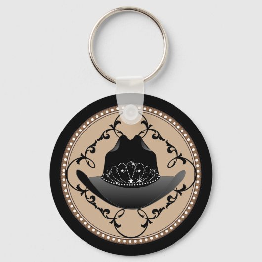 Porte-clés Western Rodeo Queen Cowgirl (Recto)