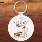 Porte-clés Western Rustic Dirty Thirty 30th Birthday Party (Recto)