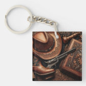 Porte-clés Western Trio : Casquette, Bottes, Revolver (Devant)