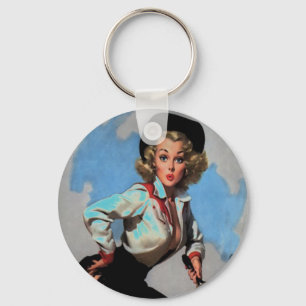 Porte-clés Western Vintage Cowgirl