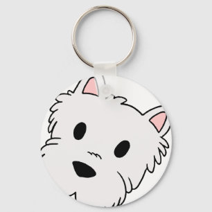 Porte-clés westie cartoon head