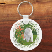 Porte-clés Westie dans le jardin (Recto)