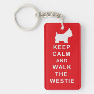 Porte-clés Westie gardent le cadeau de Noël calme
