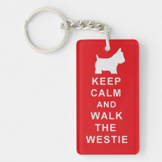 Porte-clés Westie gardent le cadeau de Noël calme