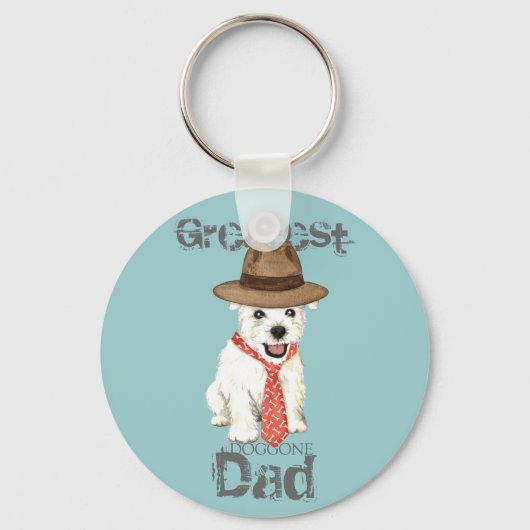 Porte-clés Westie Papa (Recto)