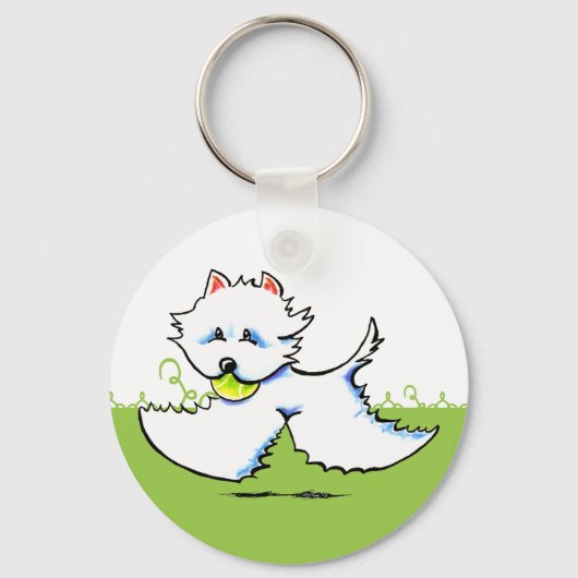 Porte-clés Westie Playtime Off-Leash Art™ (Recto)