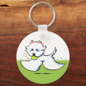 Porte-clés Westie Playtime Off-Leash Art™ (Recto)