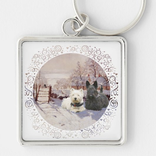 Porte-clés Westie & Scottie Winter Magpie (Devant)