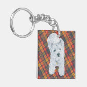 Porte-clés Westie sur Tartan (Devant gauche)